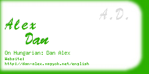 alex dan business card